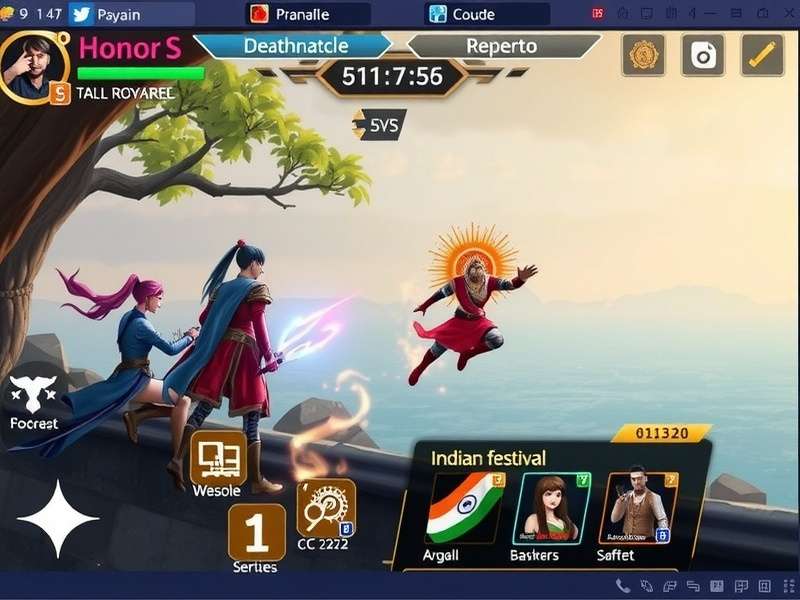 Honor S Edge gameplay screenshot showing battle royale action